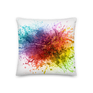 Rainbow Paint Splash Premium Pillow by Design Express