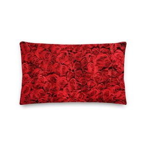 Red Rose Pattern Premium Pillow by Design Express