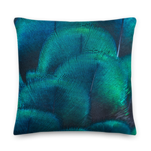 Green Blue Peacock Square Premium Pillow by Design Express