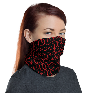 Diamond Red Black Pattern Neck Gaiter Masks by Design Express