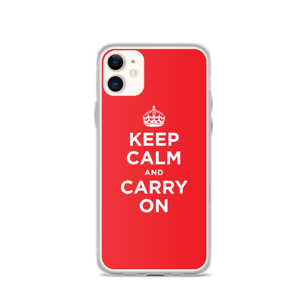 iPhone 11 Red Keep Calm and Carry On iPhone Case iPhone Cases by Design Express