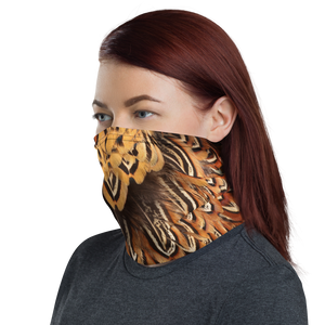 Brown Pheasant Feathers Neck Gaiter Masks by Design Express