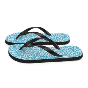 Teal Leopard Print Flip-Flops by Design Express