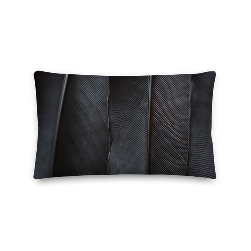 Default Title Black Feathers Rectangle Premium Pillow by Design Express