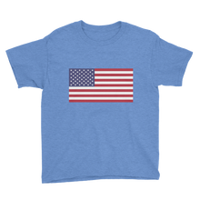 Heather Royal / XS United States Flag "Solo" Youth Short Sleeve T-Shirt by Design Express