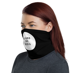 Defund The Media Circle Black Neck Gaiter by Design Express