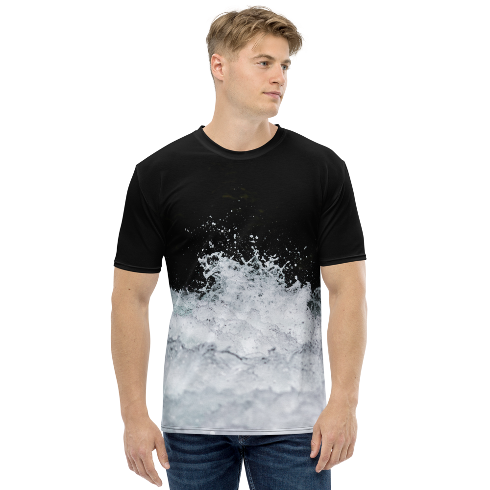 XS Black & White Water Men's T-shirt by Design Express