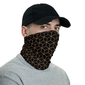 Diamond Gold on Black Pattern Neck Gaiter Masks by Design Express