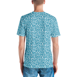 Teal Leopard Print Men's T-shirt by Design Express