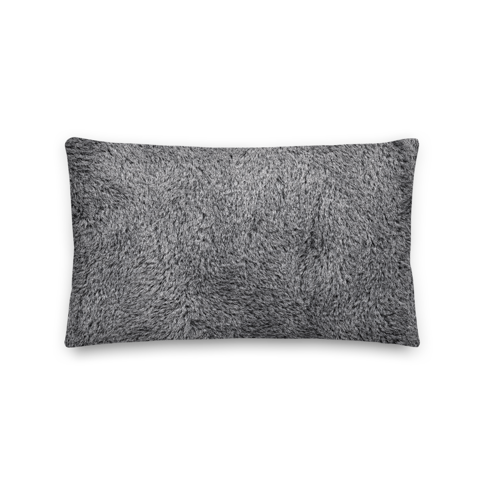 20×12 Soft Grey Fur Premium Pillow by Design Express