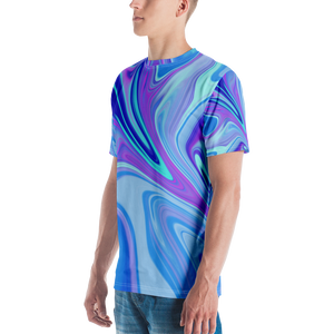 Purple Blue Watercolor Men's T-shirt by Design Express