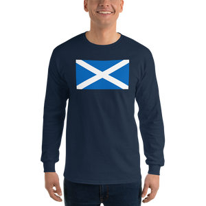 Navy / S Scotland Flag "Solo" Long Sleeve T-Shirt by Design Express