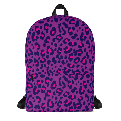 Default Title Purple Leopard Print Backpack by Design Express