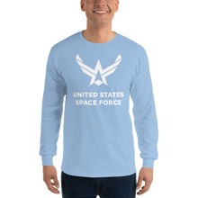 Light Blue / S United States Space Force "Reverse" Long Sleeve T-Shirt by Design Express