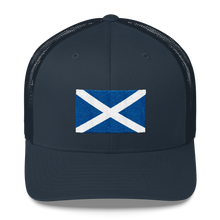 Navy Scotland Flag "Solo" Trucker Cap by Design Express