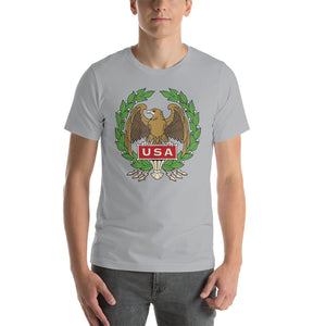 Silver / S USA Eagle Illustration Short-Sleeve Unisex T-Shirt by Design Express