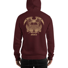 United States Of America Eagle Illustration Gold Reverse Backside Hooded Sweatshirt by Design Express