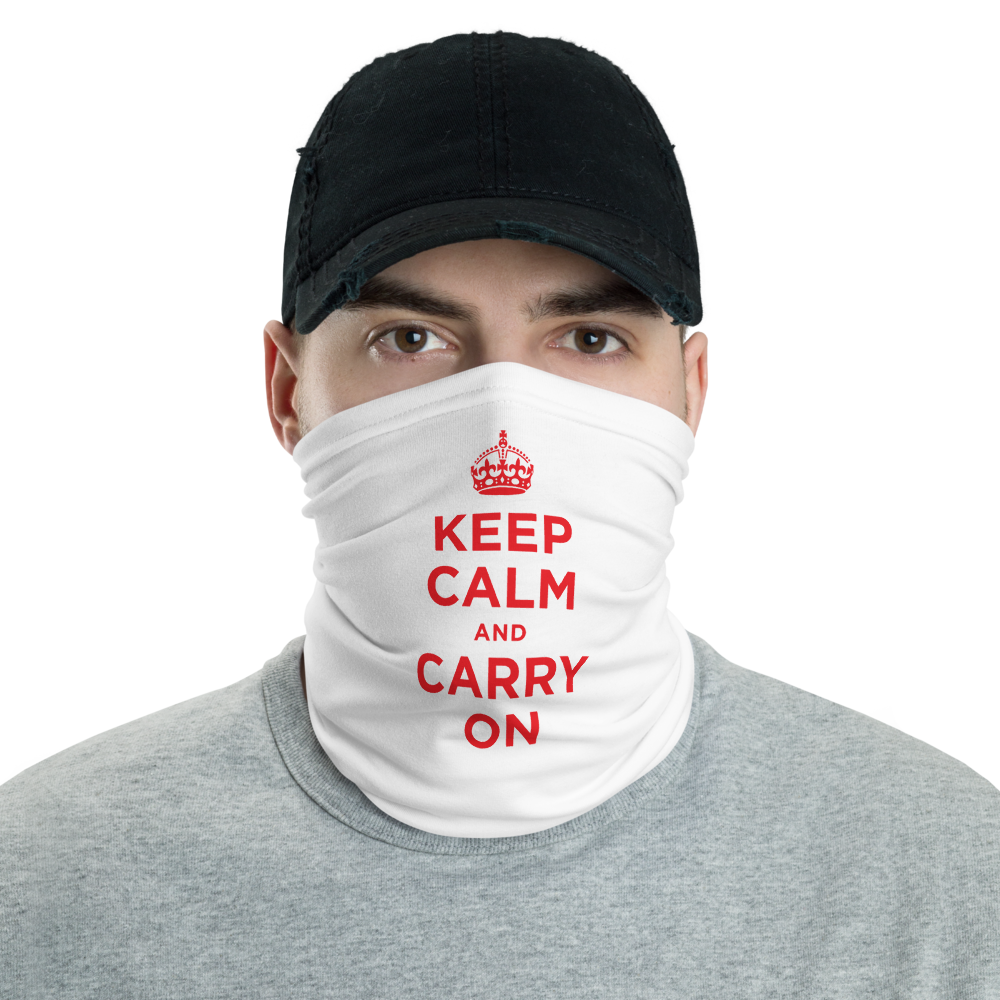 Default Title Red Keep Calm & Carry On Neck Gaiter Masks by Design Express