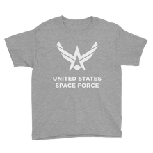 Heather Grey / XS United States Space Force "Reverse" Youth Short Sleeve T-Shirt by Design Express