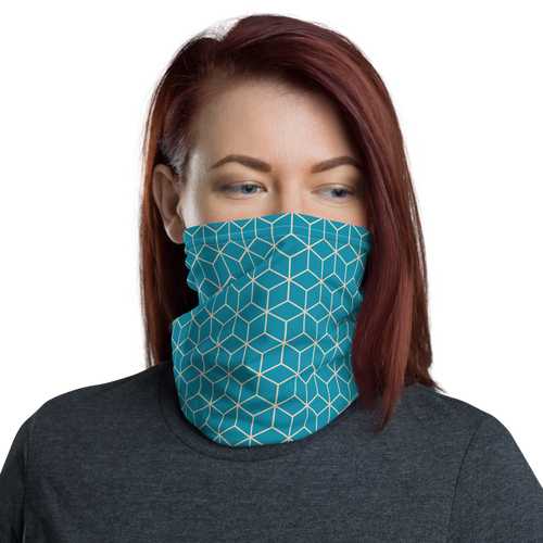 Default Title Diamond Turquoise Pattern Neck Gaiter Masks by Design Express