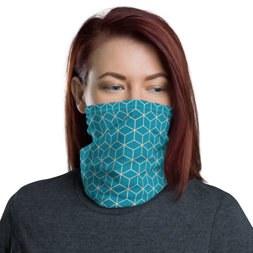 Default Title Diamond Turquoise Pattern Neck Gaiter Masks by Design Express