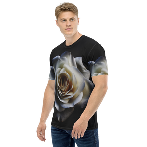 White Rose on Black Men's T-shirt by Design Express