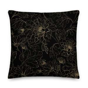 Golden Floral Square Premium Pillow by Design Express