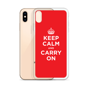 Red Keep Calm and Carry On iPhone Case iPhone Cases by Design Express