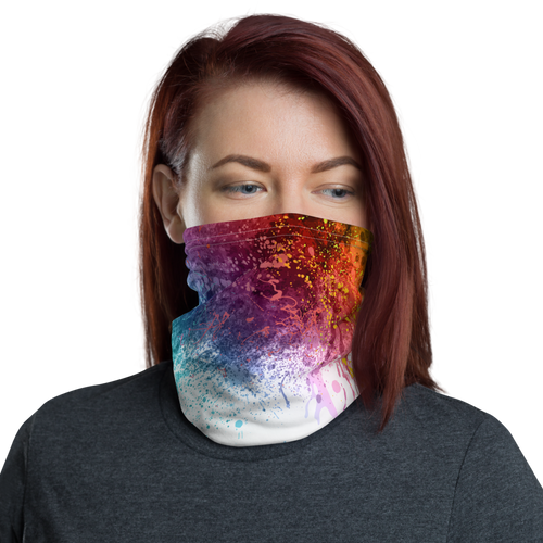 Default Title Rainbow Paint Splash Neck Gaiter by Design Express