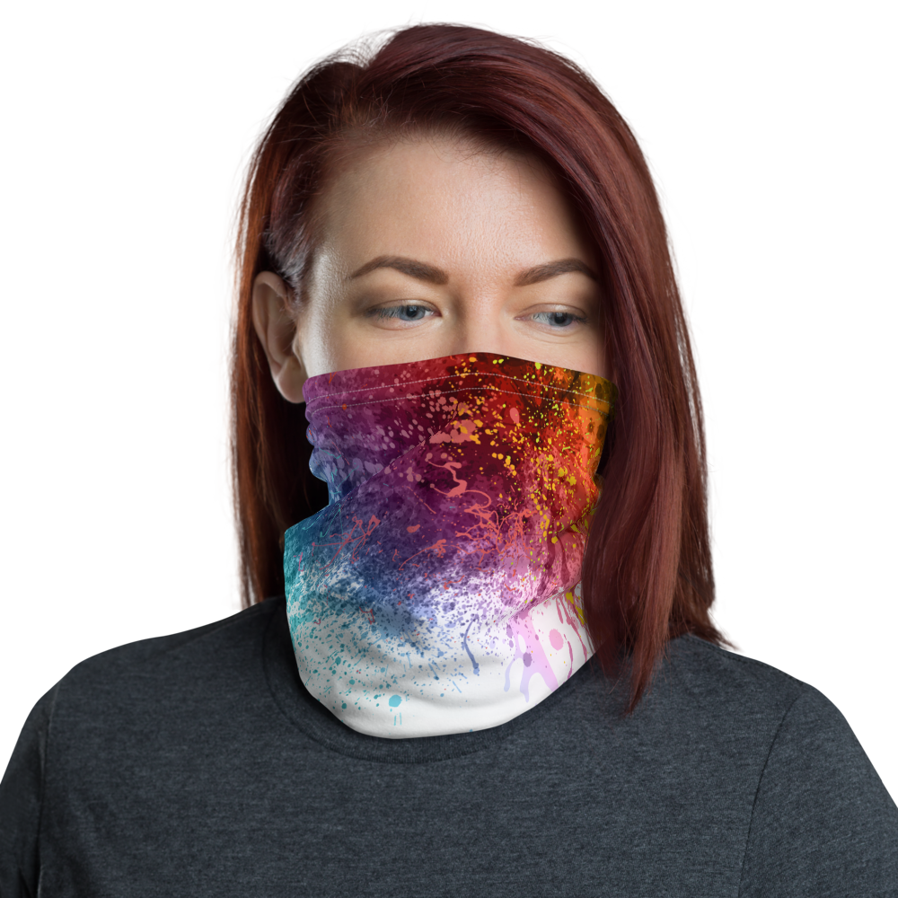 Default Title Rainbow Paint Splash Neck Gaiter by Design Express