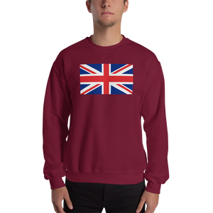 Maroon / S United Kingdom Flag "Solo" Sweatshirt by Design Express