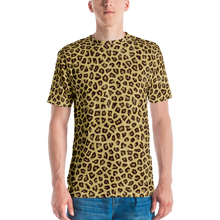 XS Yellow Leopard Print Men's T-shirt by Design Express