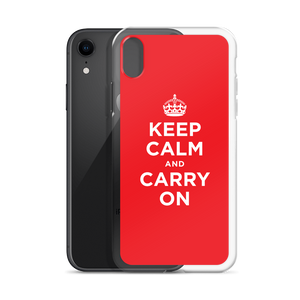 Red Keep Calm and Carry On iPhone Case iPhone Cases by Design Express