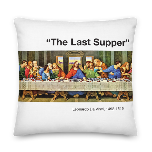 22×22 The Last Supper White Square Premium Pillow by Design Express