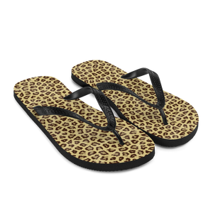 Yellow Leopard Print Flip-Flops by Design Express