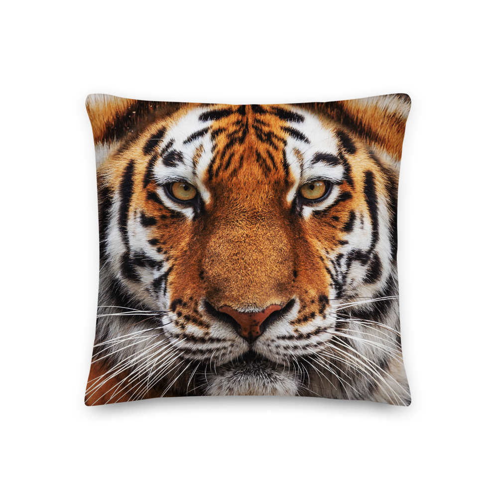 18×18 Tiger Face Premium Pillow by Design Express