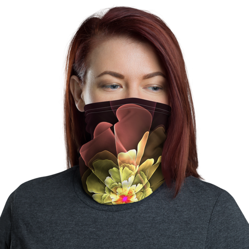 Default Title Abstract Flower 04 Neck Gaiter Masks by Design Express