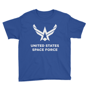 Royal Blue / XS United States Space Force "Reverse" Youth Short Sleeve T-Shirt by Design Express