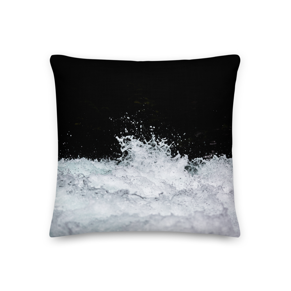 18×18 Black & White Water Square Premium Pillow by Design Express