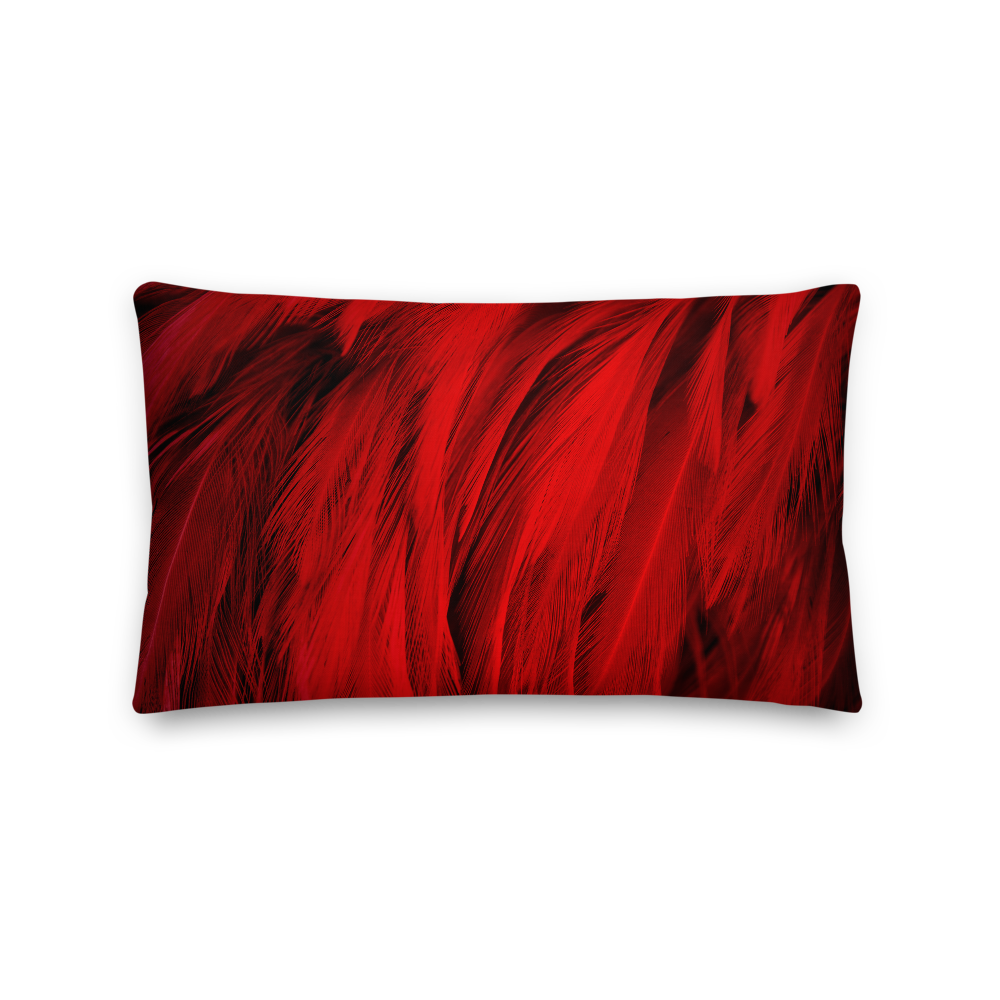 Default Title Red Feathers Rectangle Premium Pillow by Design Express