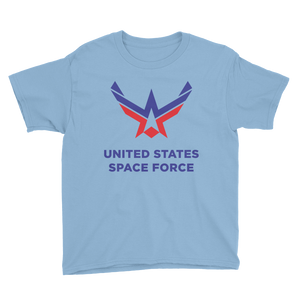 Light Blue / XS United States Space Force Youth Short Sleeve T-Shirt by Design Express