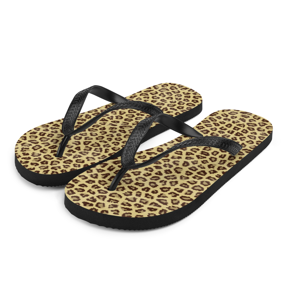 S Yellow Leopard Print Flip-Flops by Design Express