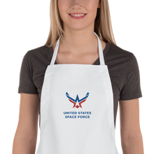 White United States Space Force Embroidered Apron by Design Express