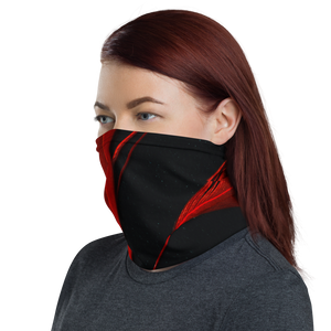 Red Black Feathers Texture Neck Gaiter Masks by Design Express