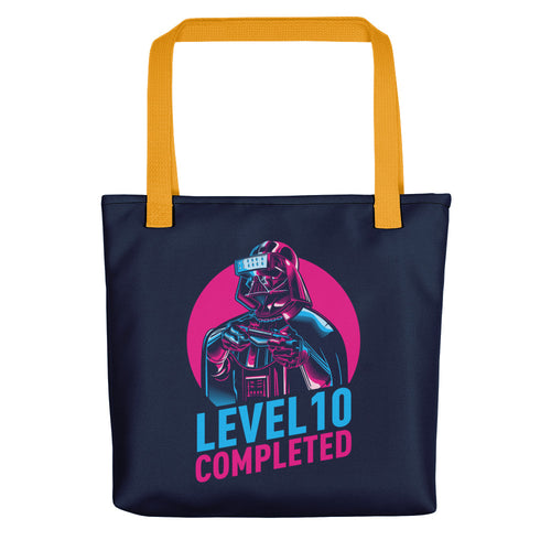 Yellow Darth Vader Level 10 Completed (Dark) Tote bag Totes by Design Express