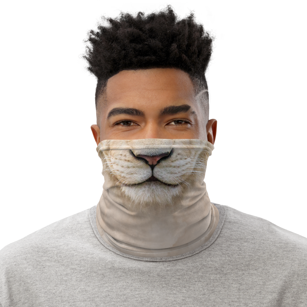 Default Title White Lion Neck Gaiter Masks by Design Express