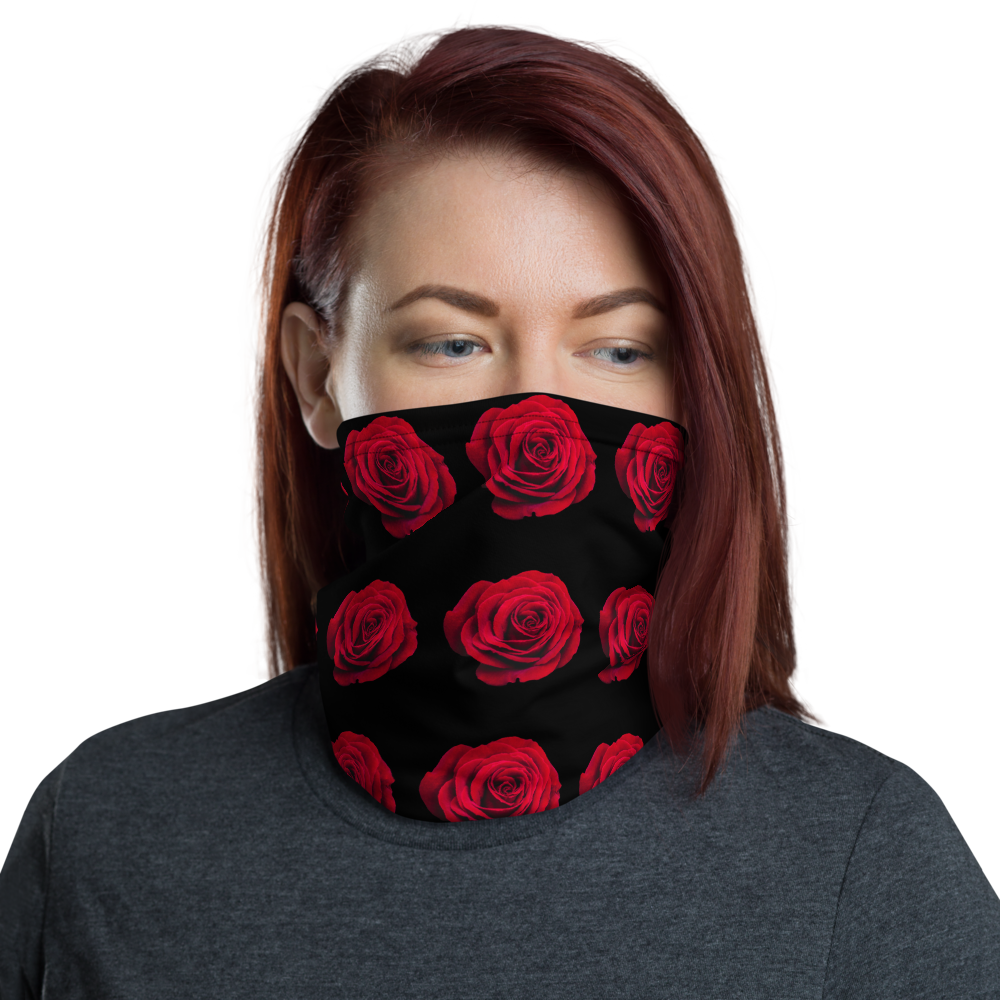 Default Title Charming Red Rose Neck Gaiter Masks by Design Express