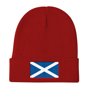 Red Scotland Flag "Solo" Knit Beanie by Design Express