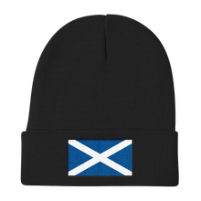 Black Scotland Flag "Solo" Knit Beanie by Design Express