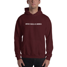 Maroon / S United States Of America Eagle Illustration Reverse Backside Hooded Sweatshirt by Design Express